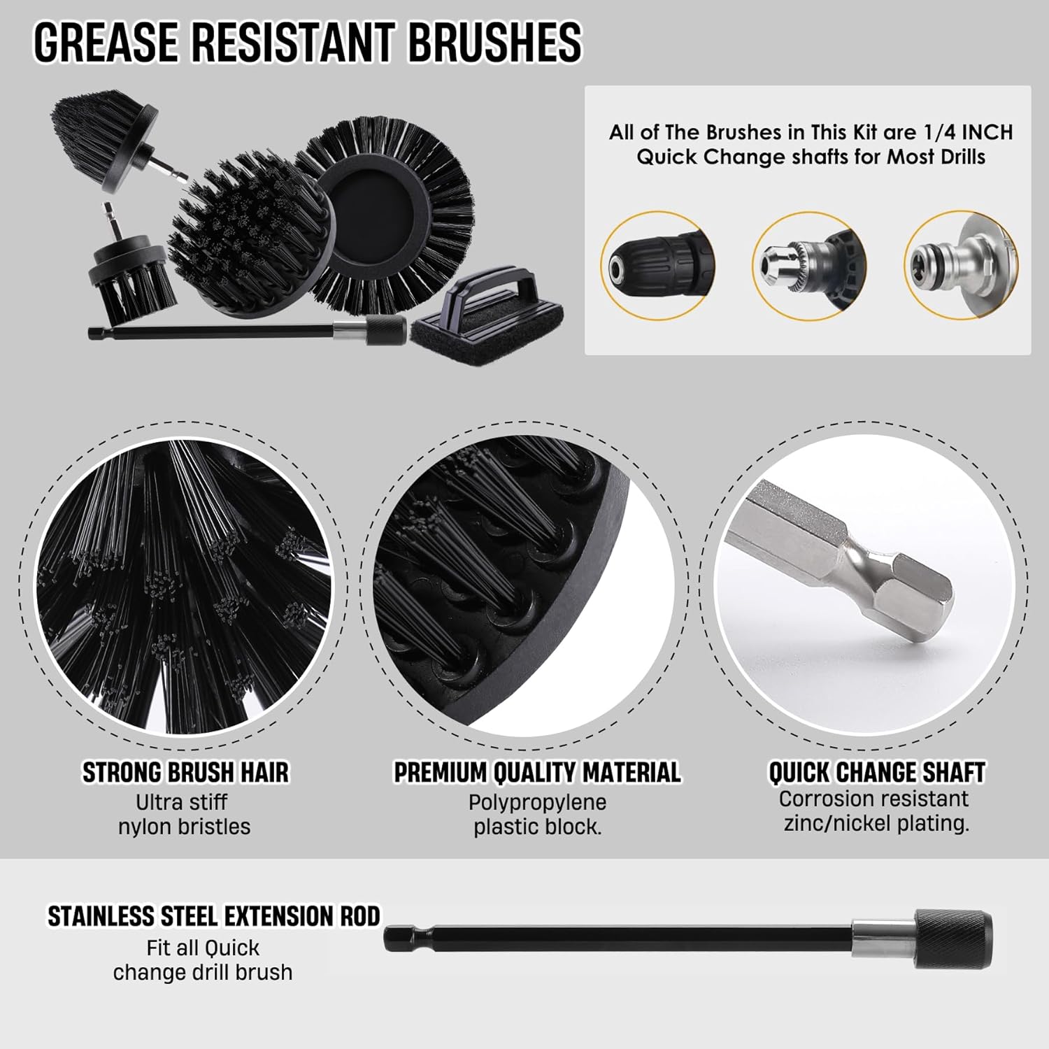Drill Powered BBQ Grill Cleani - Brush Bristle Set recensie en prijs