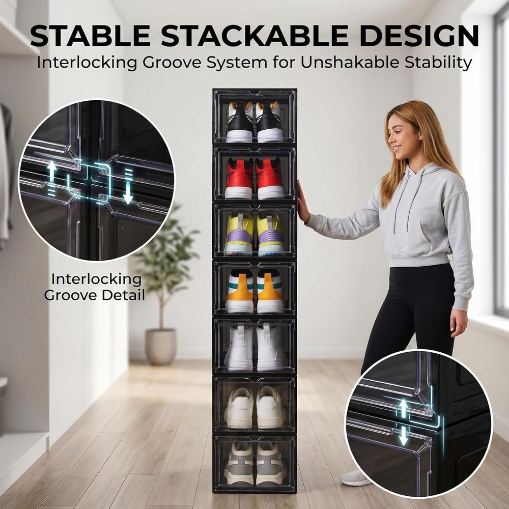Stackable Black Shoe Storage B - Sneaker Case recensie en prijs